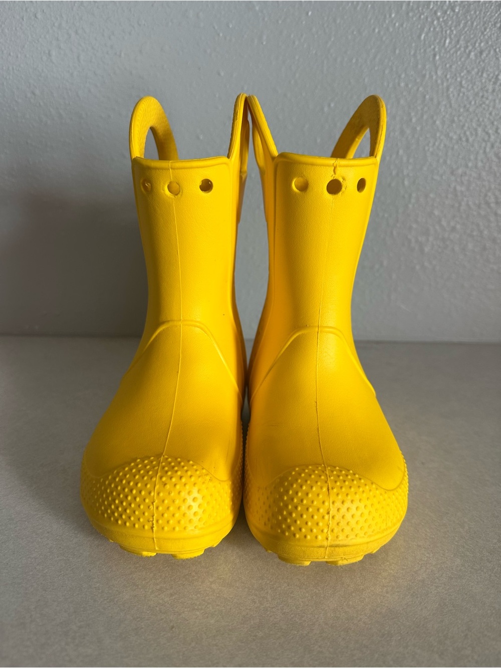 Yellow Crocs Kids Handle It Rain Boots C10- In Excellent Condition